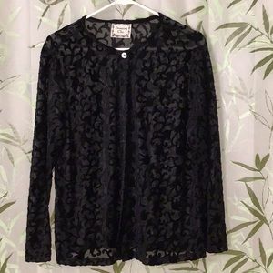 🤑 SALE!  Beautiful Dressing Clio Black Velvet/Rayon Jacket/Cardigan Med